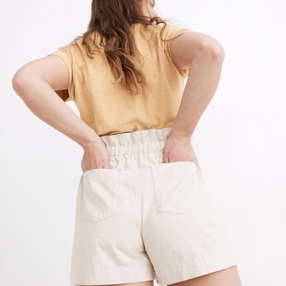 New Madewell Drawstring Pull-On Paperbag Shorts - Picture 4 of 11